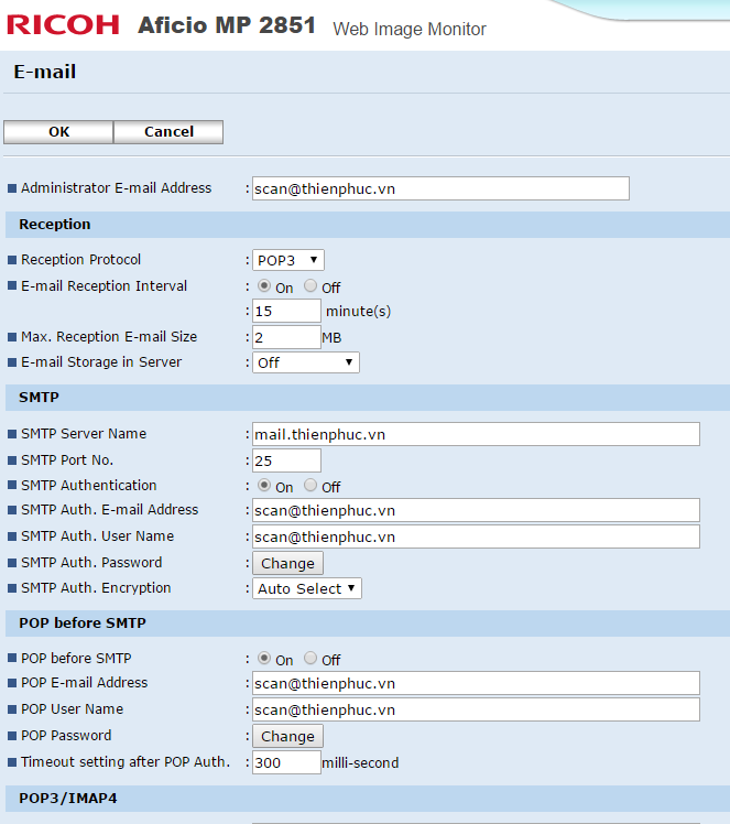 HƯỚNG DẪN SCAN EMAIL TRÊN MÁY PHOTOCOPY RICOH HƯỚNG DẪN SCAN EMAIL TRÊN MÁY PHOTOCOPY RICOH