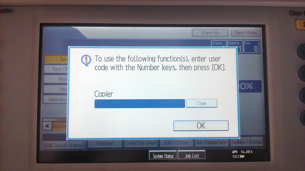 user code photocopy ricoh