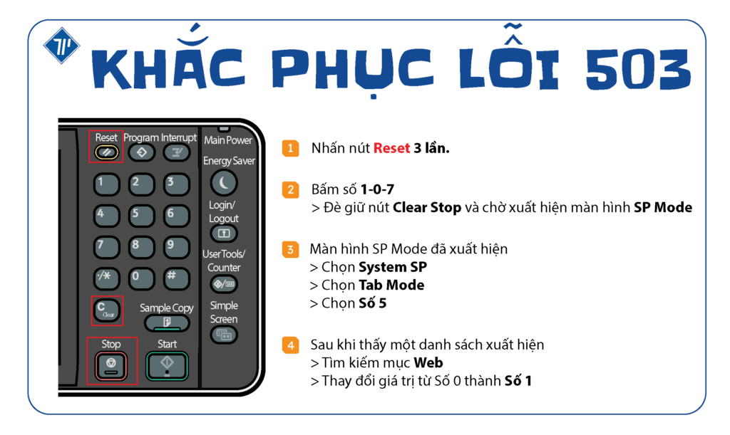Cách khắc phục lỗi 503 giúp máy photocopy vào được web