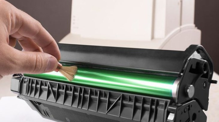 máy in mới đổ mực bị mờ