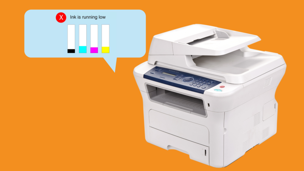 thông báo máy in hết mực