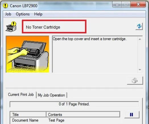lỗi máy in replace toner