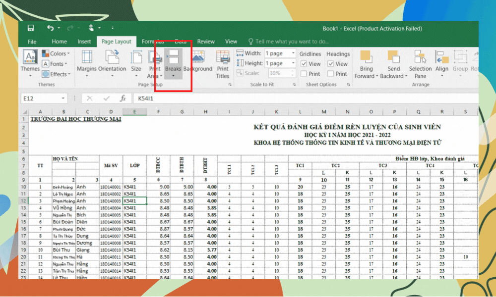 cách in excel ngang vừa trang giấy a4