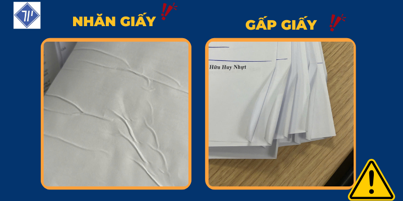 Nhăn giấy, gấp giấy gây cản trở hiệu suất công việc