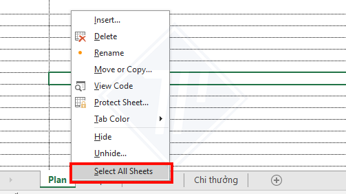 cách in 1 lần nhiều sheet trong excel​