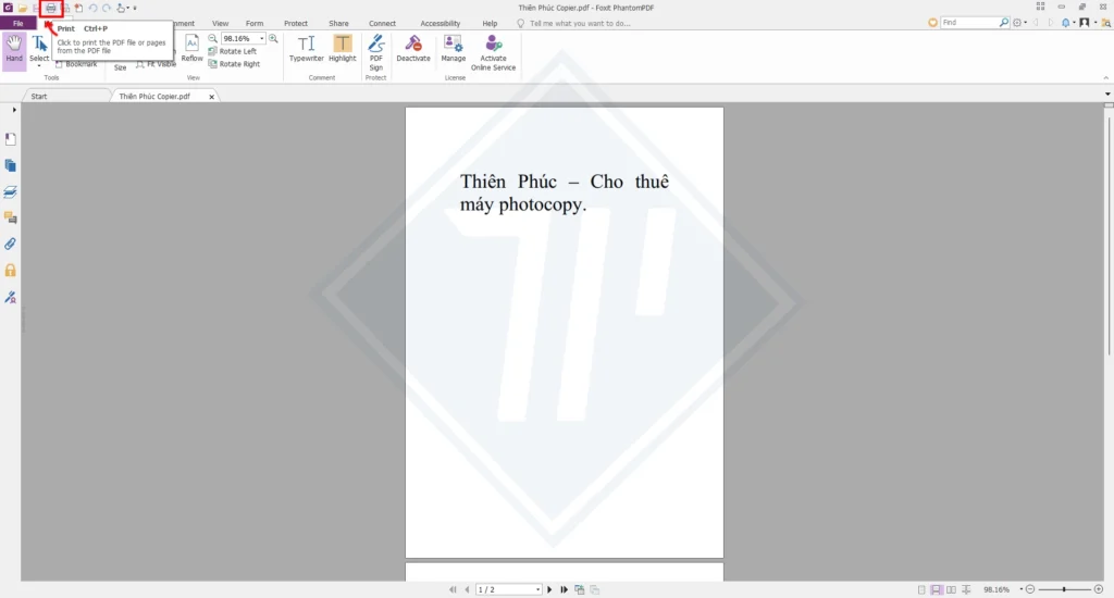Cách in A5 trên giấy A4 trên file PDF