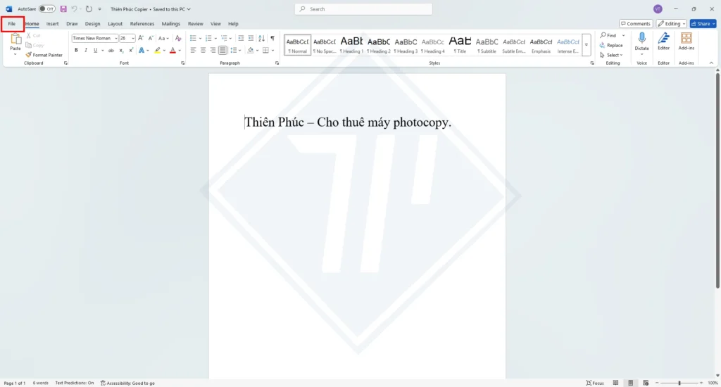 Cách in A5 trên giấy A4 bằng file Word theo chiều ngang