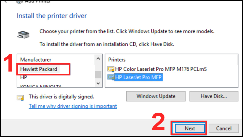 Cài máy in qua địa chỉ IP thông qua Control Panel
