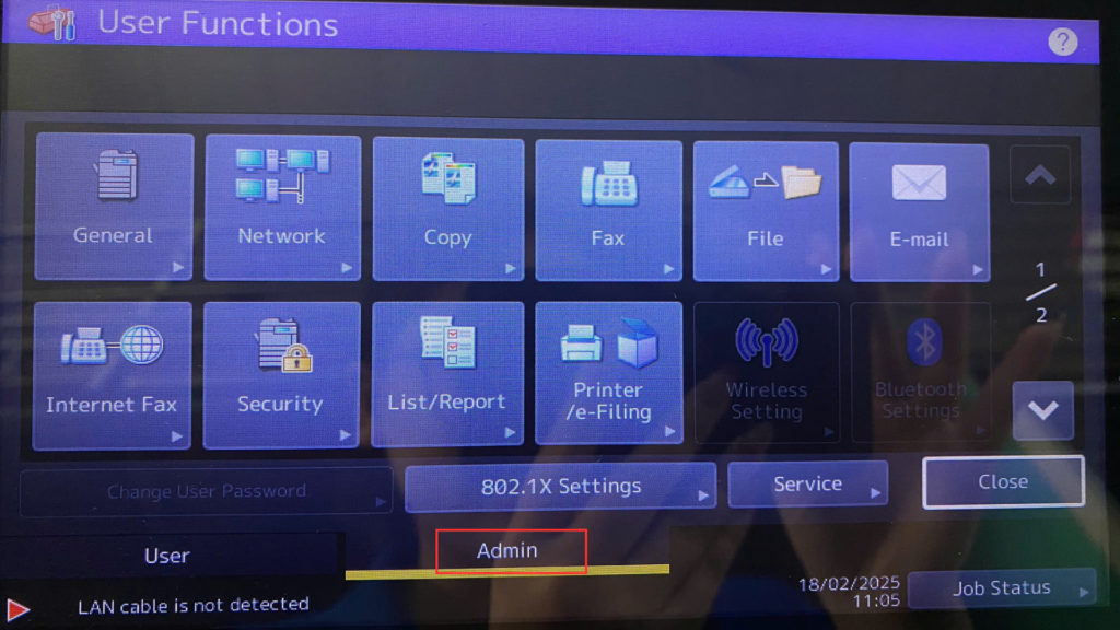 cài đặt địa chỉ IP của máy in