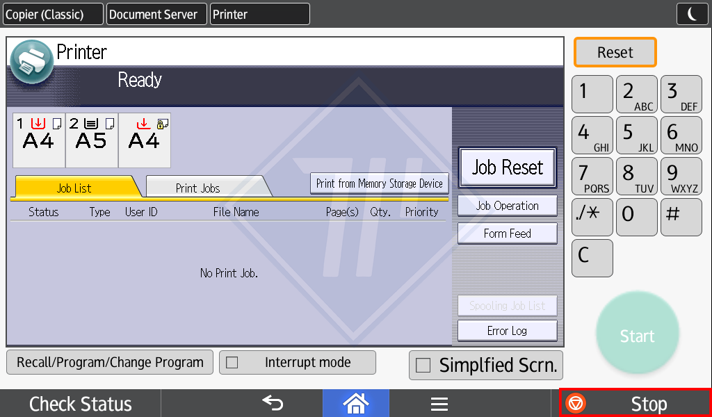 xoá lệnh in máy photocopy