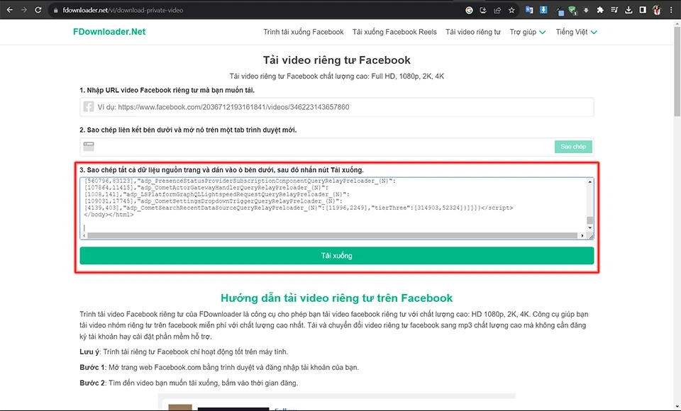 cách tải video facebook về máy tính​