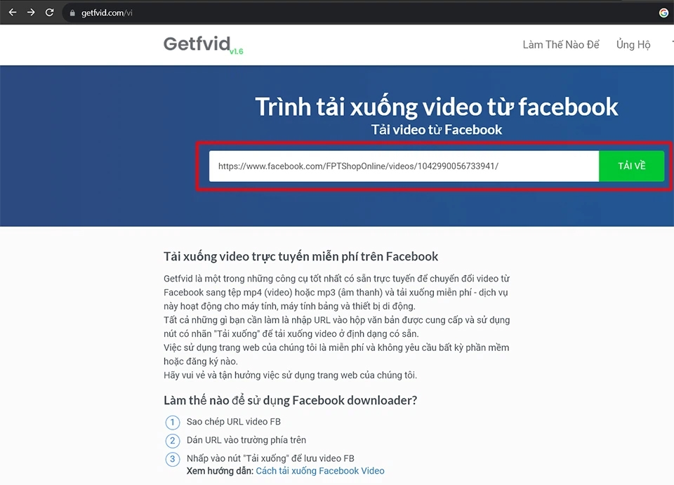 cách tải video trên facebook về máy tính​