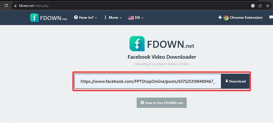 tải video Facebook về máy tính​ bằng Fbdown