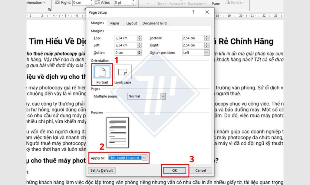 4 bước xoay ngang 1 trang trong word