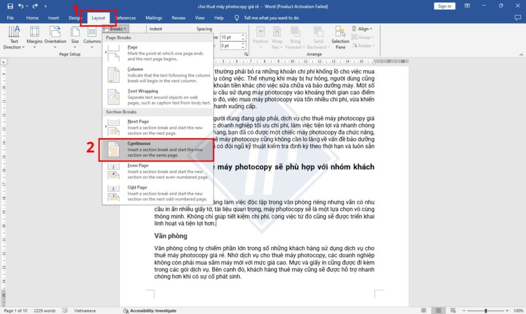 2 cách xoay ngang 1 trang giấy trong word