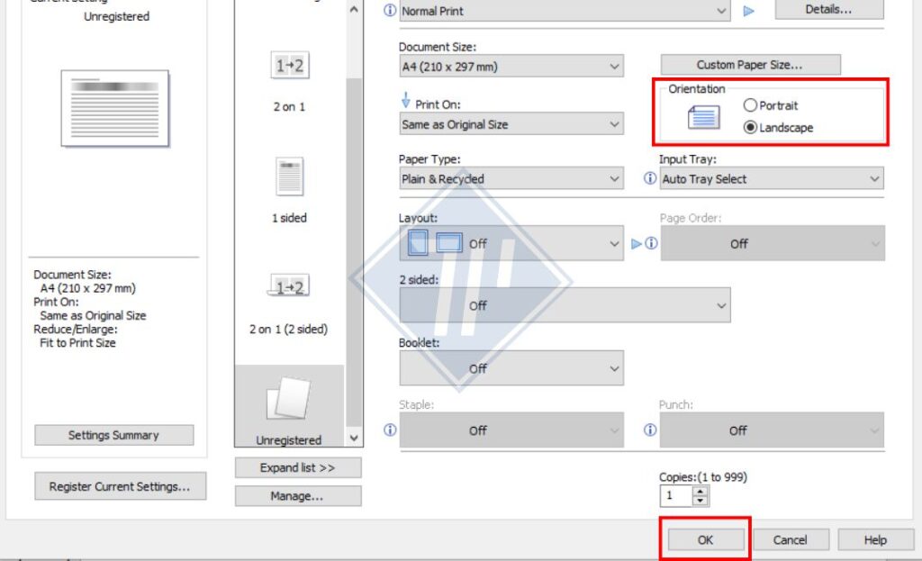 3 cách in ngang giấy a4