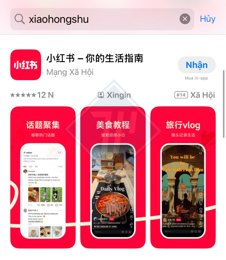 đăng ký tài khoản Xiaohongshu