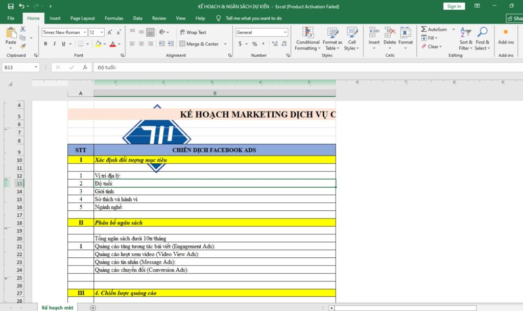 hướng dẫn cách chèn watermark trong excel