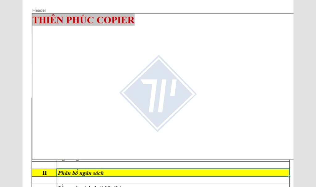 Cách chèn watermark dạng chữ trong Excel