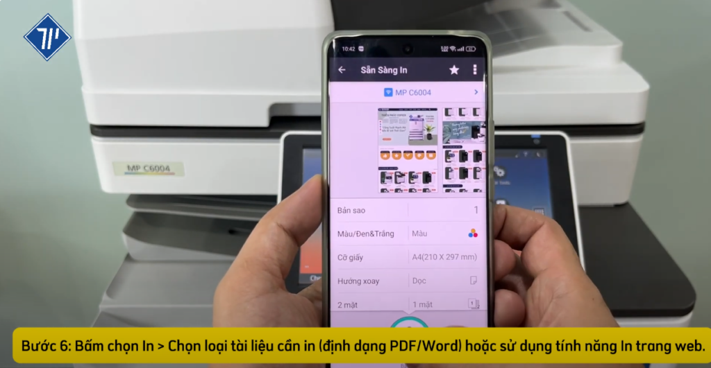 thiên phúc hướng dẫn in từ điện thoại