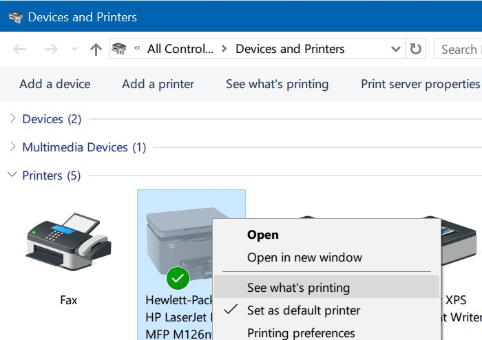 xóa lịch sử máy in