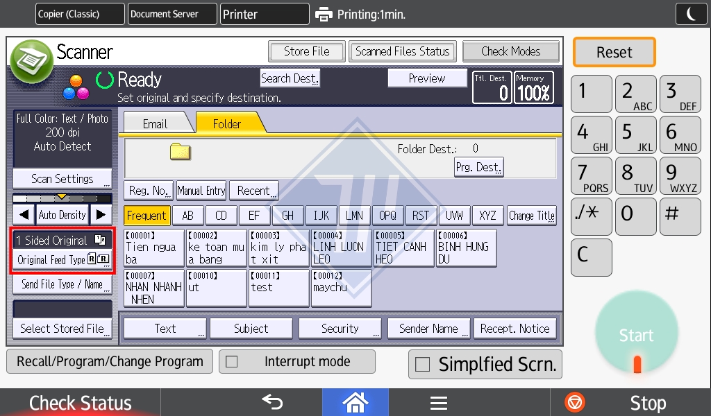 scan hàng loạt trên máy photocopy