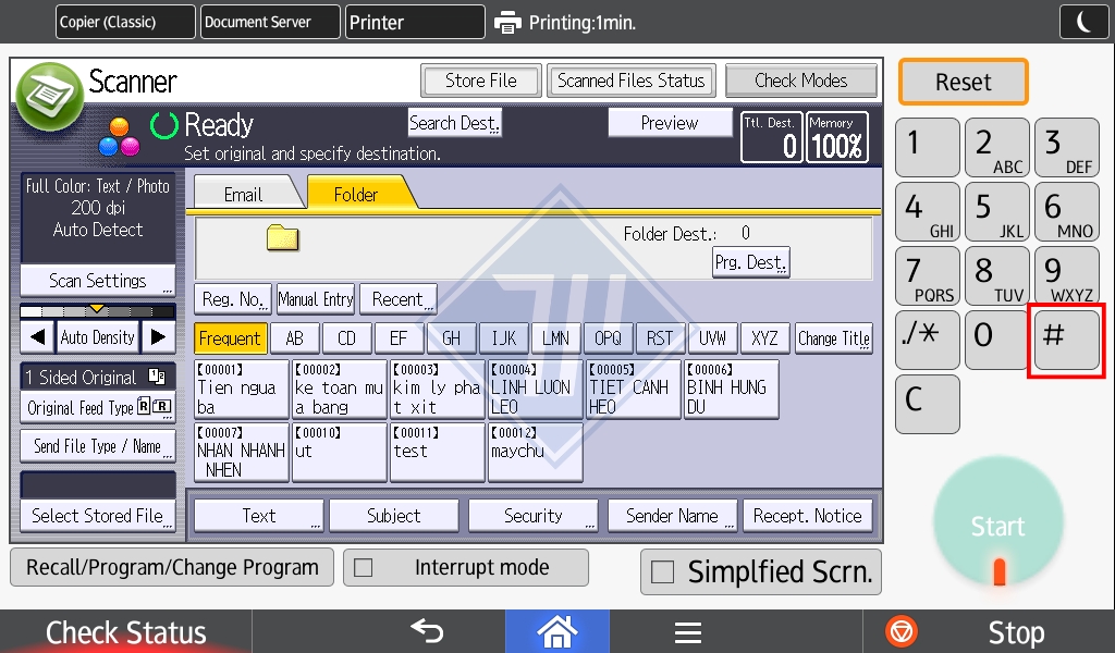hướng dẫn scan hàng loạt trên máy photocopy Ricoh