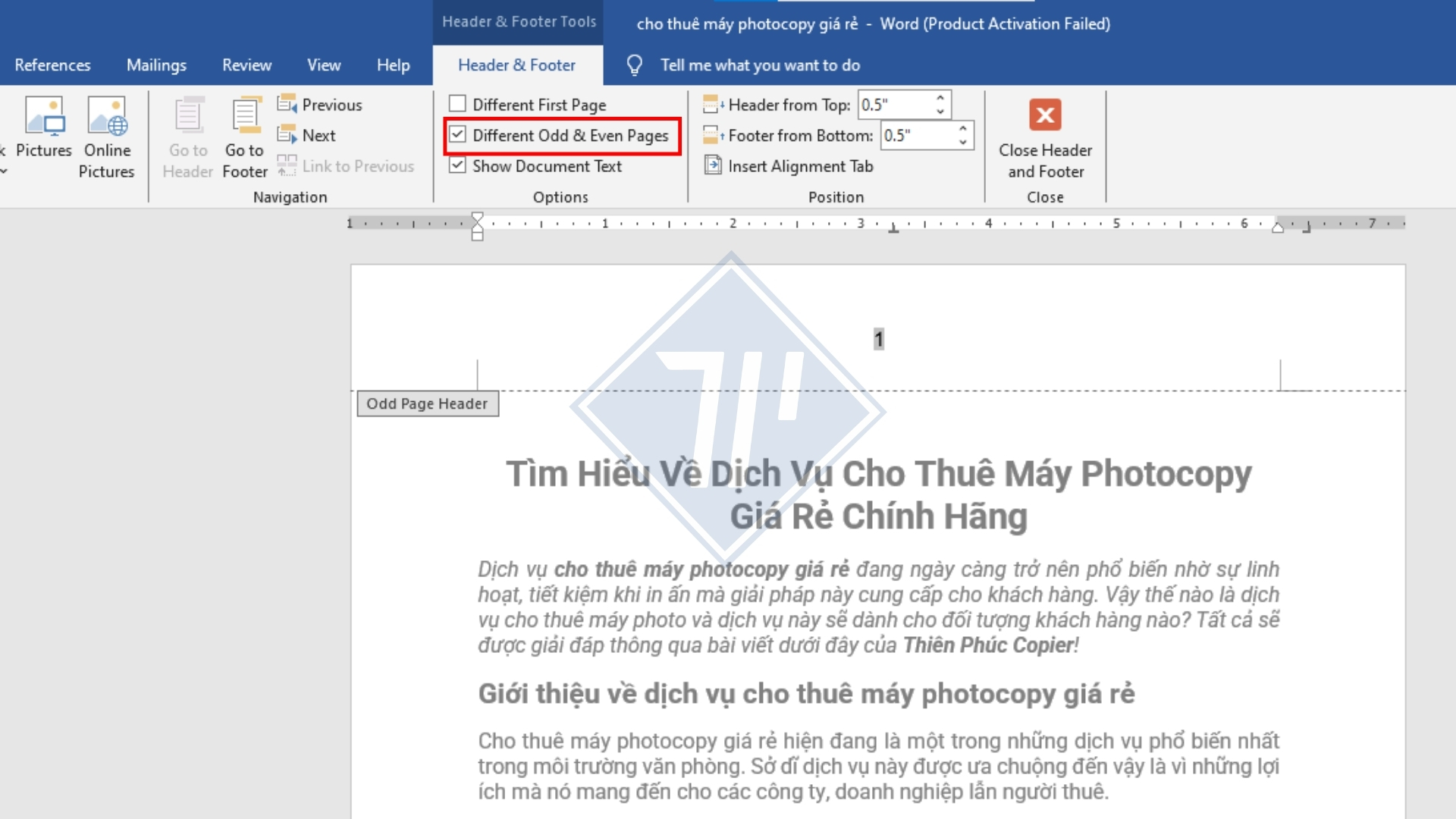 cách bỏ đánh số trang trong word