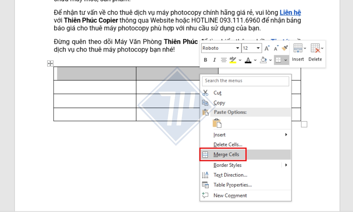 cách tạo bảng trong word đơn giản
