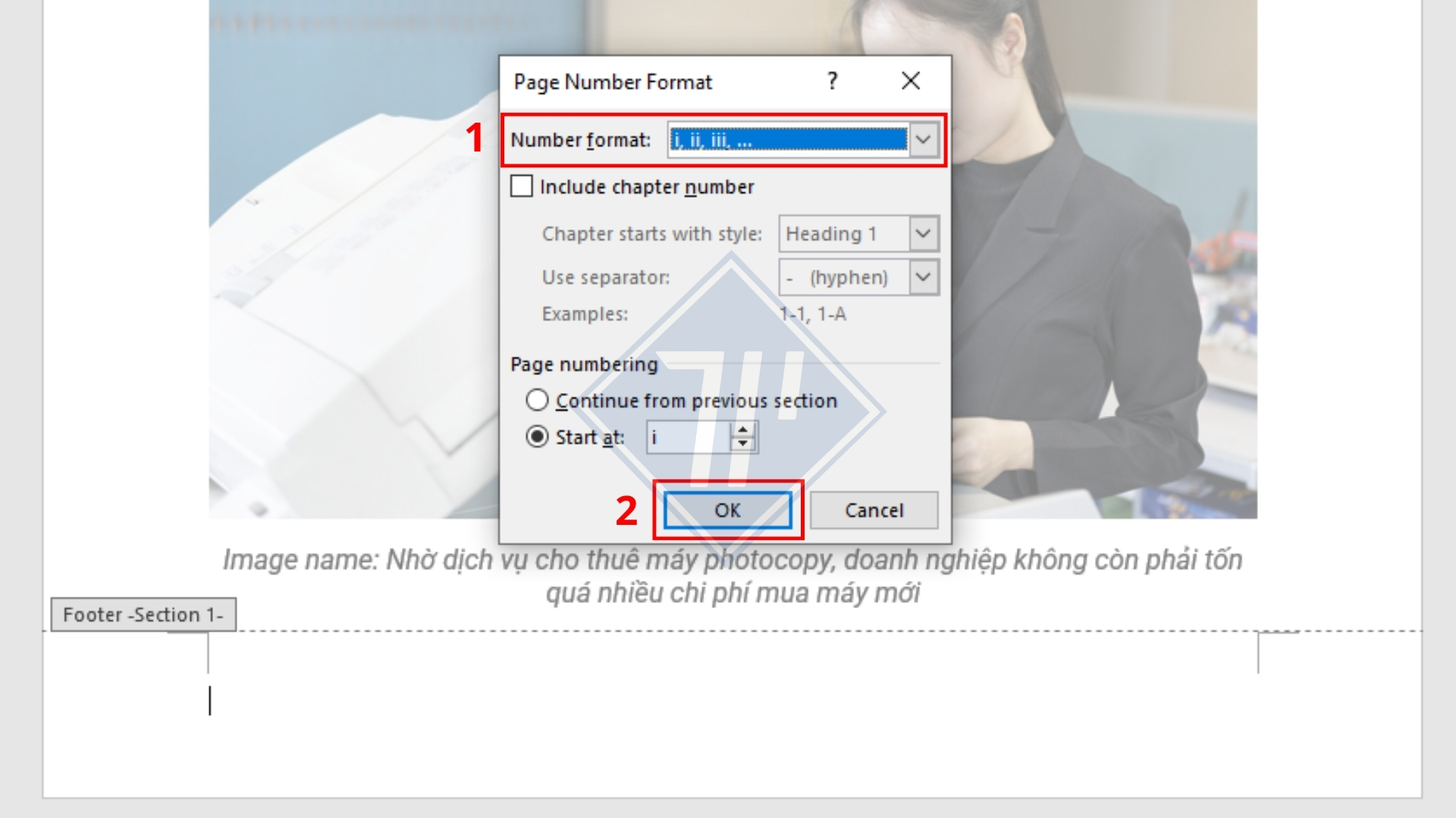 thiên phúc cách đánh số trang trong word