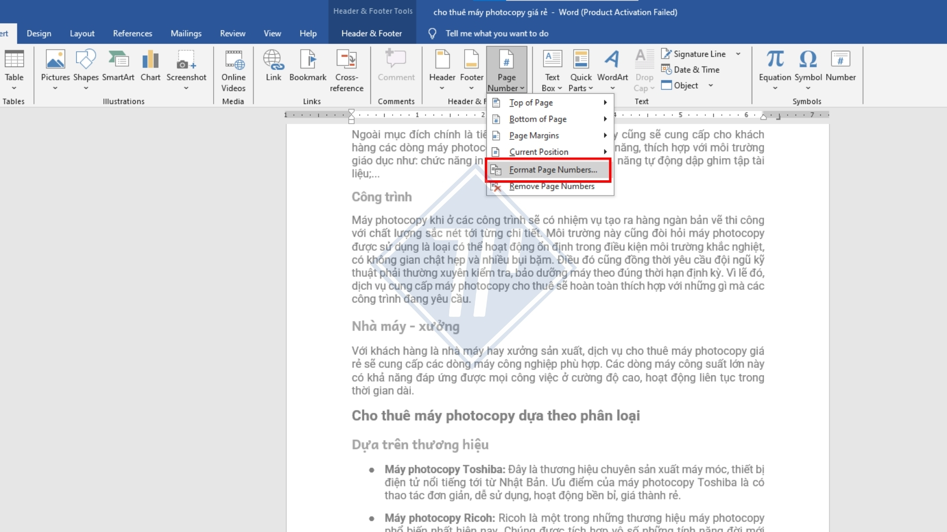 7 cách đánh số trang trong word