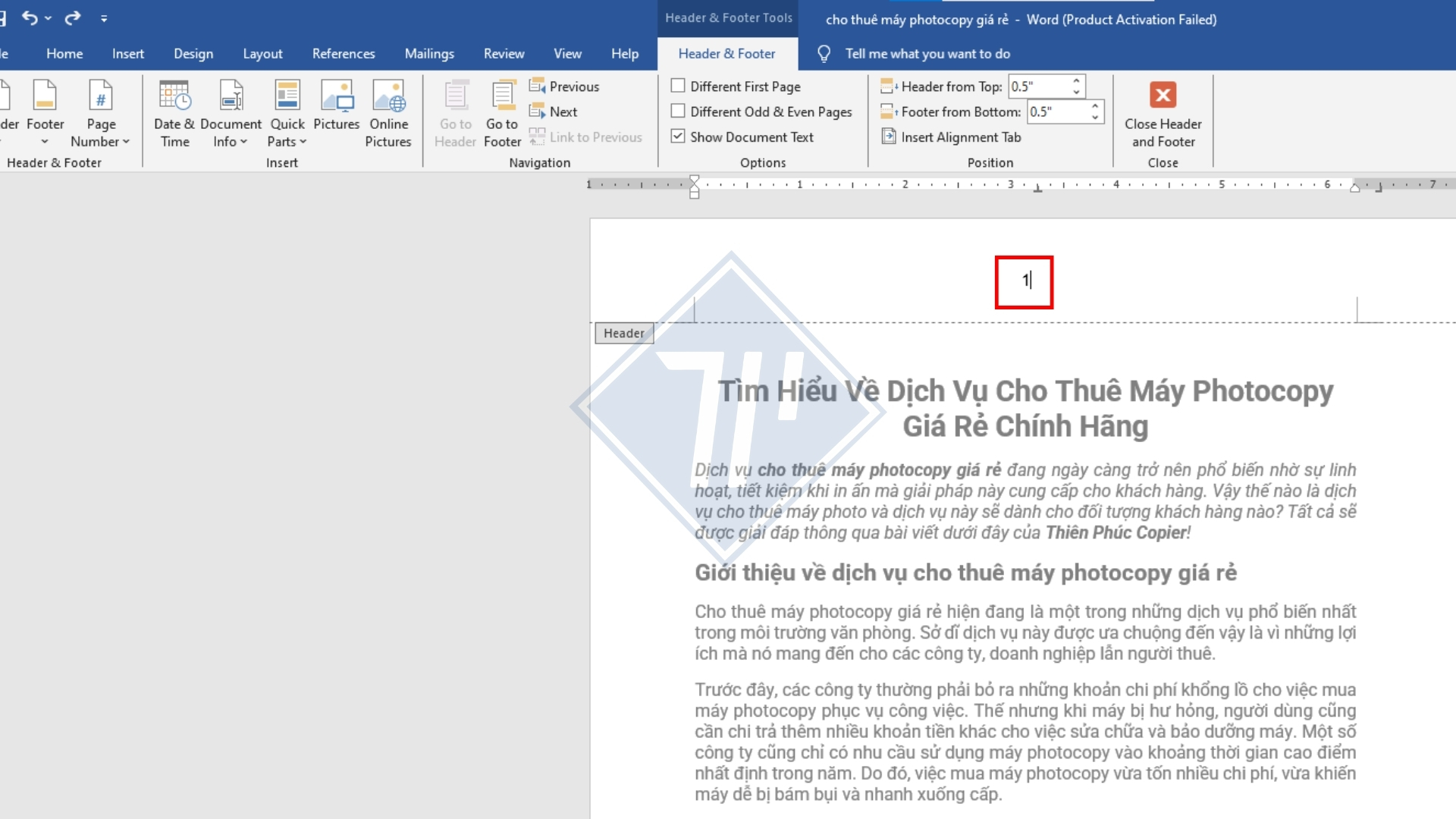 cách đánh số trang trong word 3
