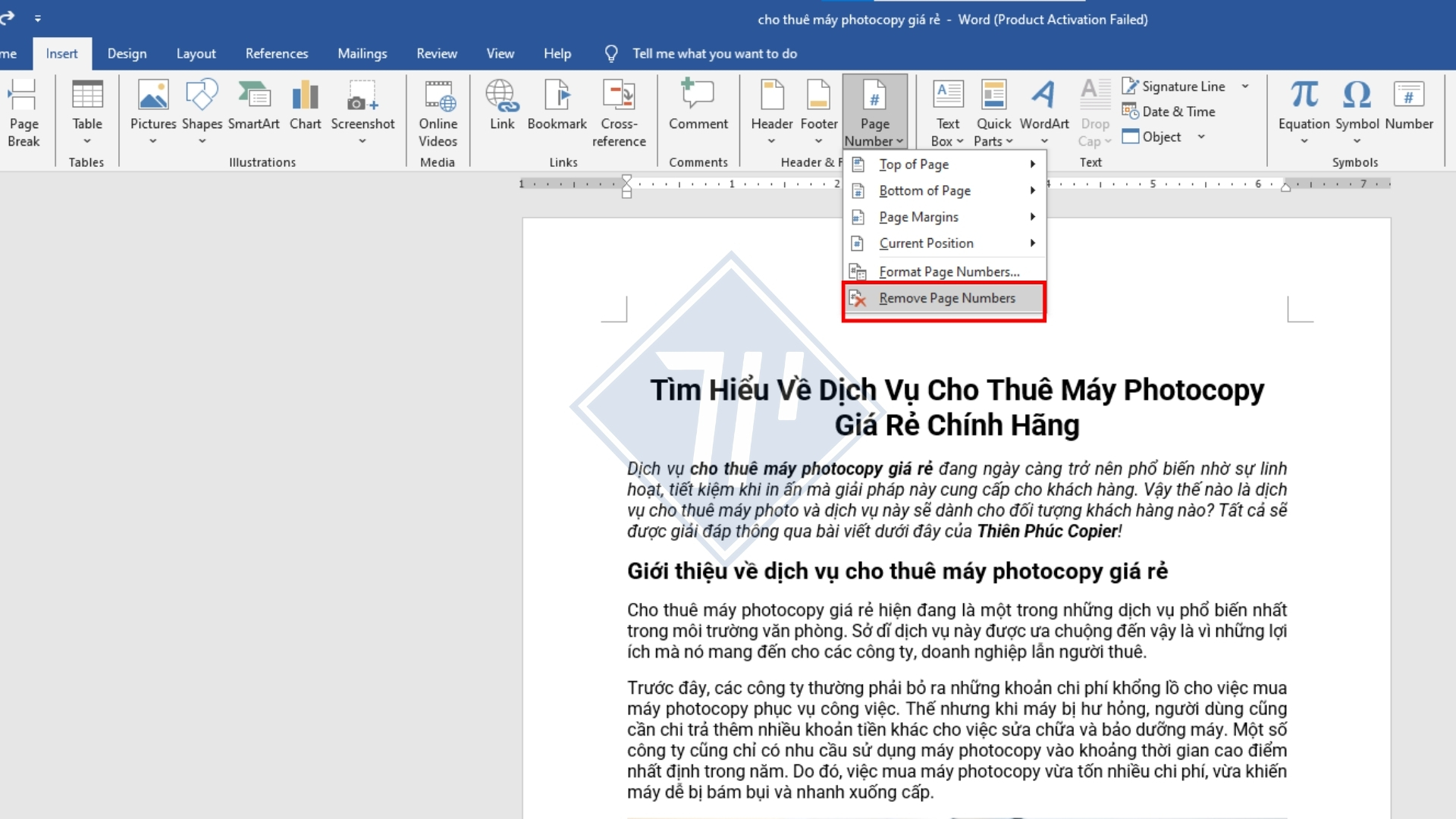 cách đánh số trang trong word 4