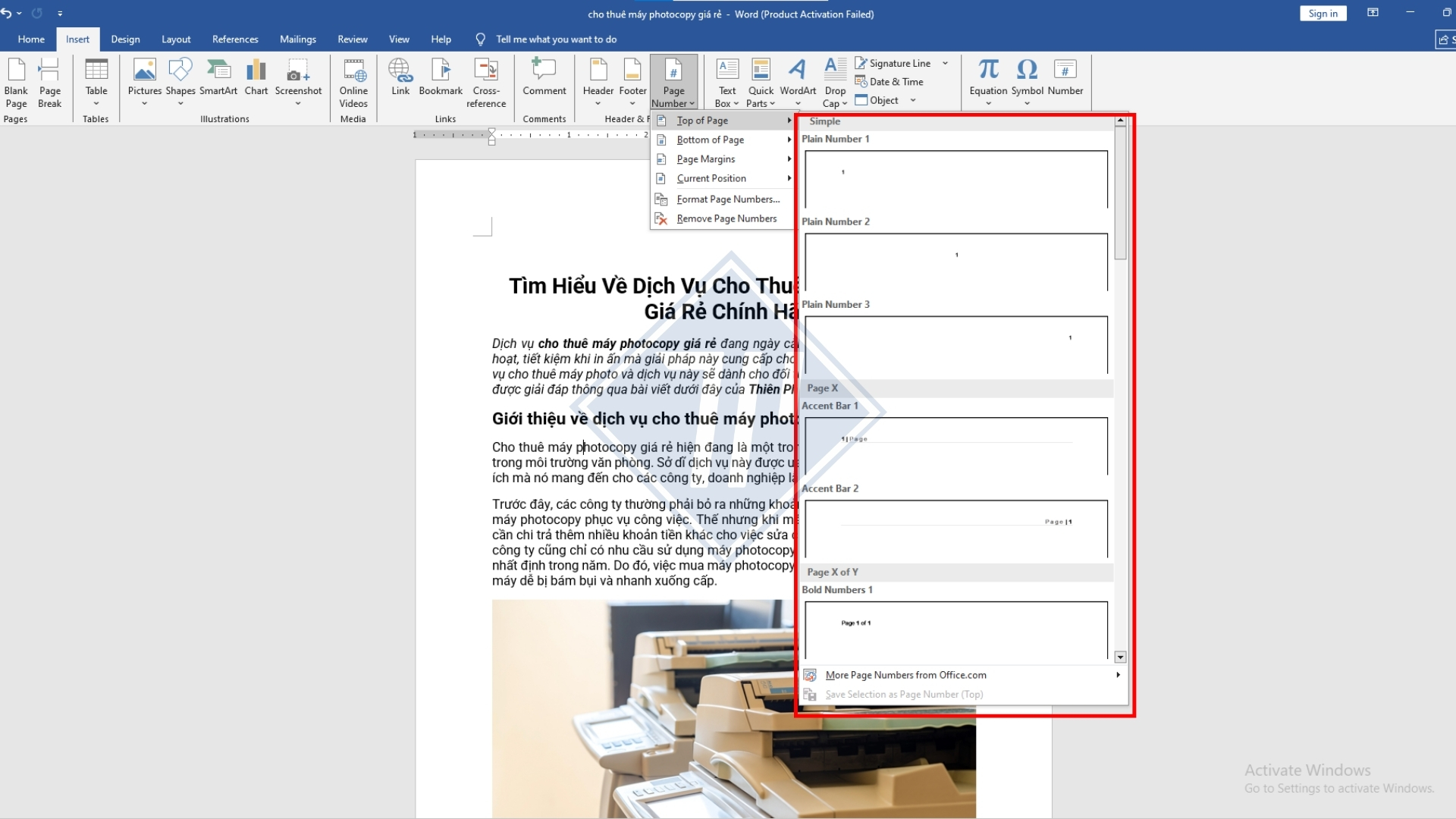 cách đánh số trang trong word từ trang bất kỳ