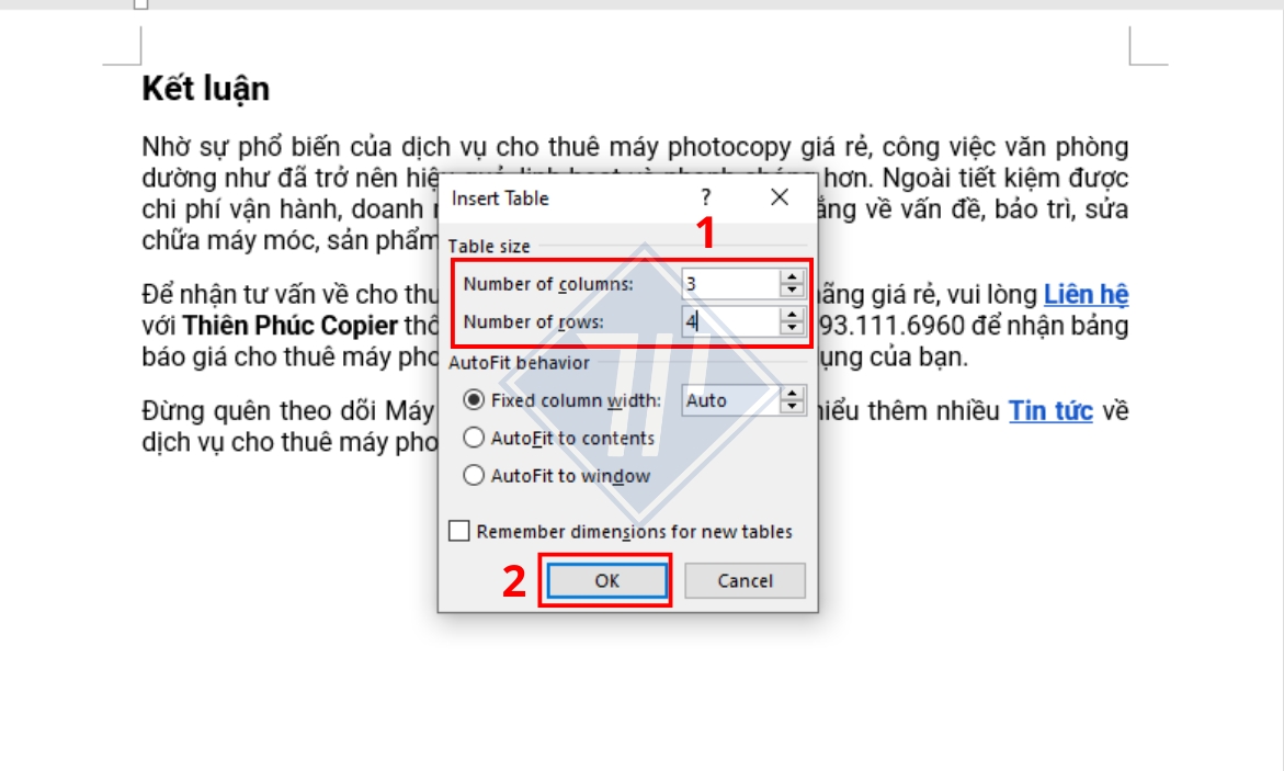 3 cách tạo bảng trong word