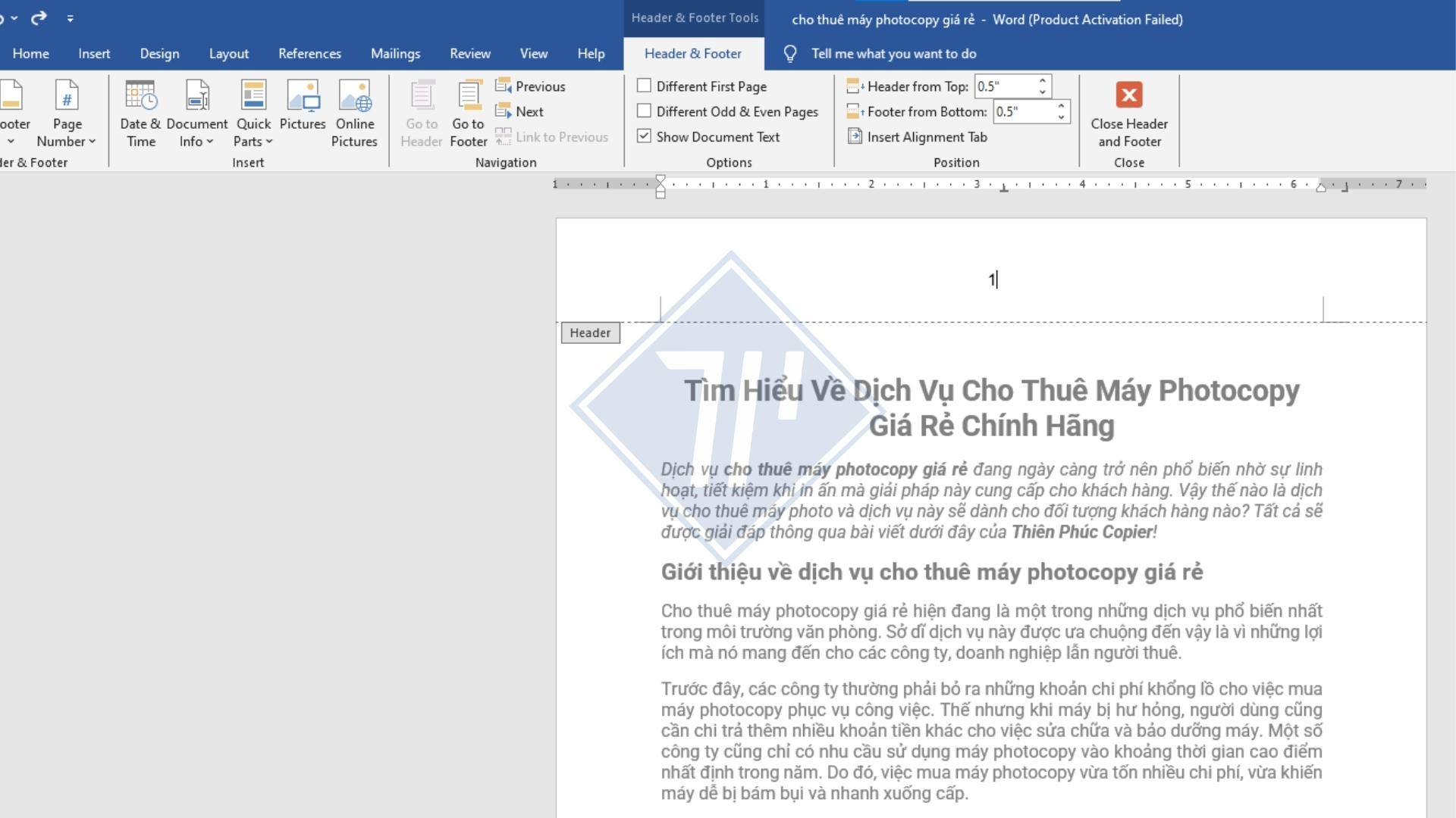 cách đánh số trang trong word theo ý muốn