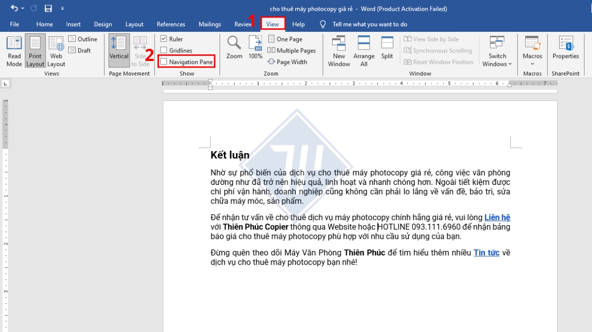 cách xóa trang thừa trong word