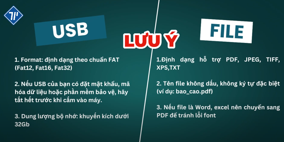lưu ý cách in và scan từ USB trên máy photocopy Ricoh
