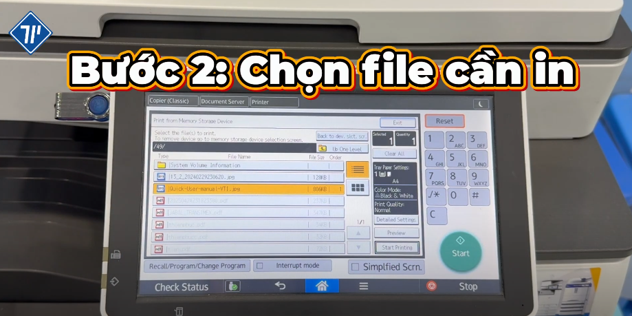 cách in và scan từ USB trên máy photocopy Ricoh 12