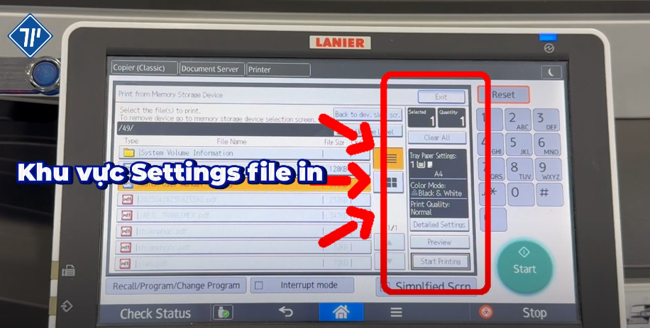 cách in và scan từ USB trên máy photocopy Ricoh 13