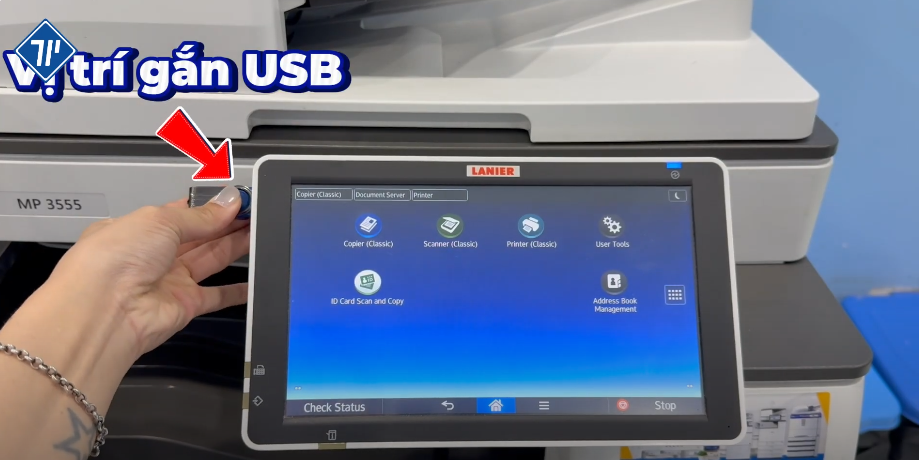 cách in và scan từ USB trên máy photocopy Ricoh 1
