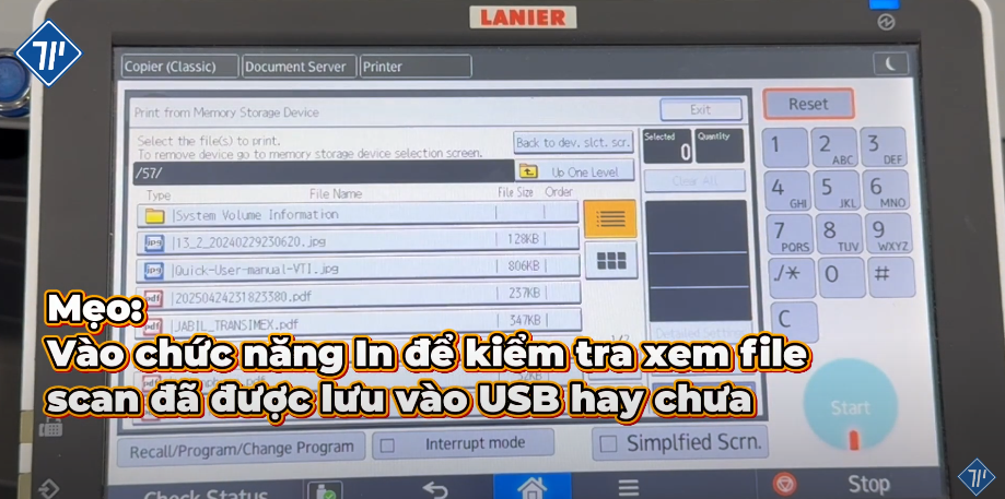 cách in và scan từ USB trên máy photocopy Ricoh 19