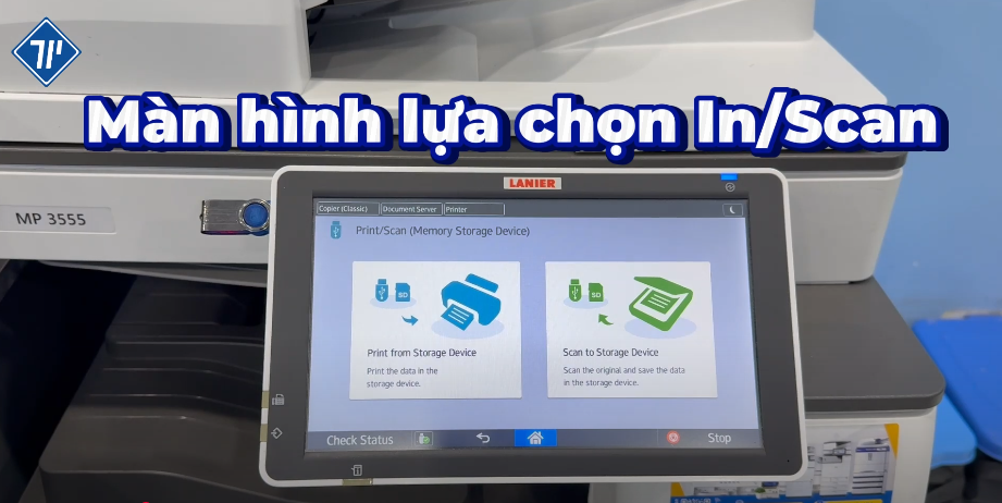 cách in và scan từ USB trên máy photocopy Ricoh 3