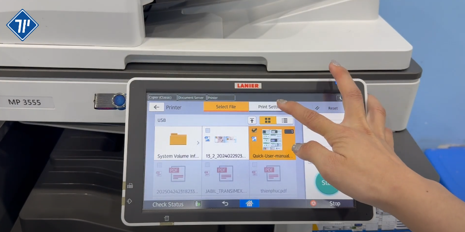 cách in và scan từ USB trên máy photocopy Ricoh 5