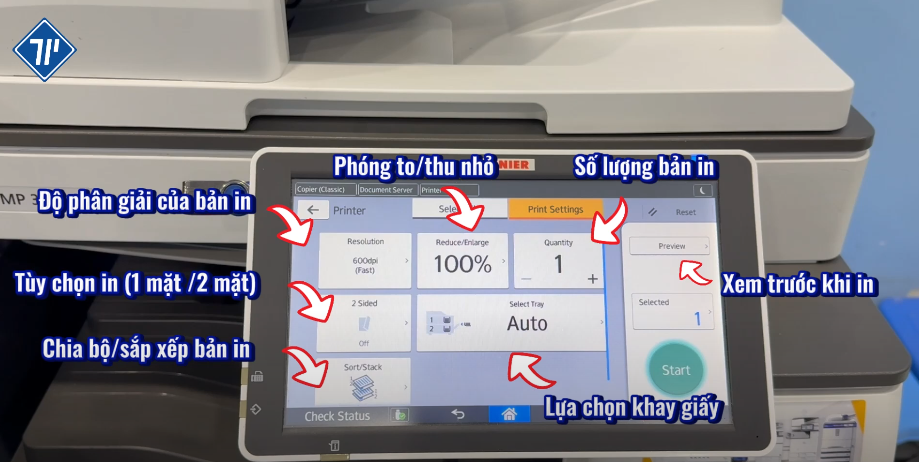 cách in và scan từ USB trên máy photocopy Ricoh 6