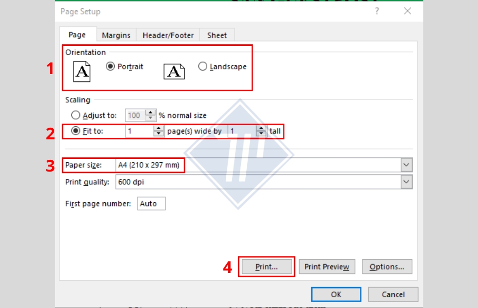 cách in vừa khít trang giấy trong excel 2