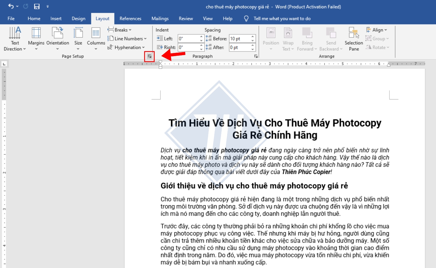 cách căn lề trong word 2010