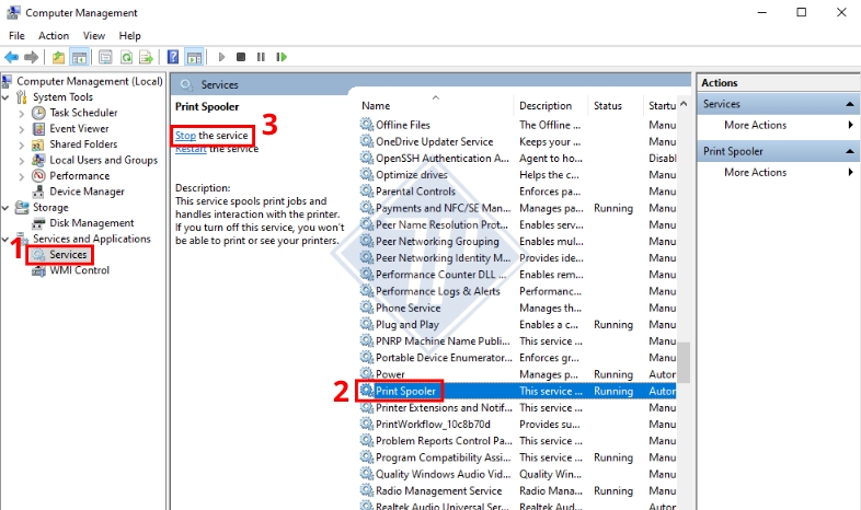 xóa lệnh in trên máy in