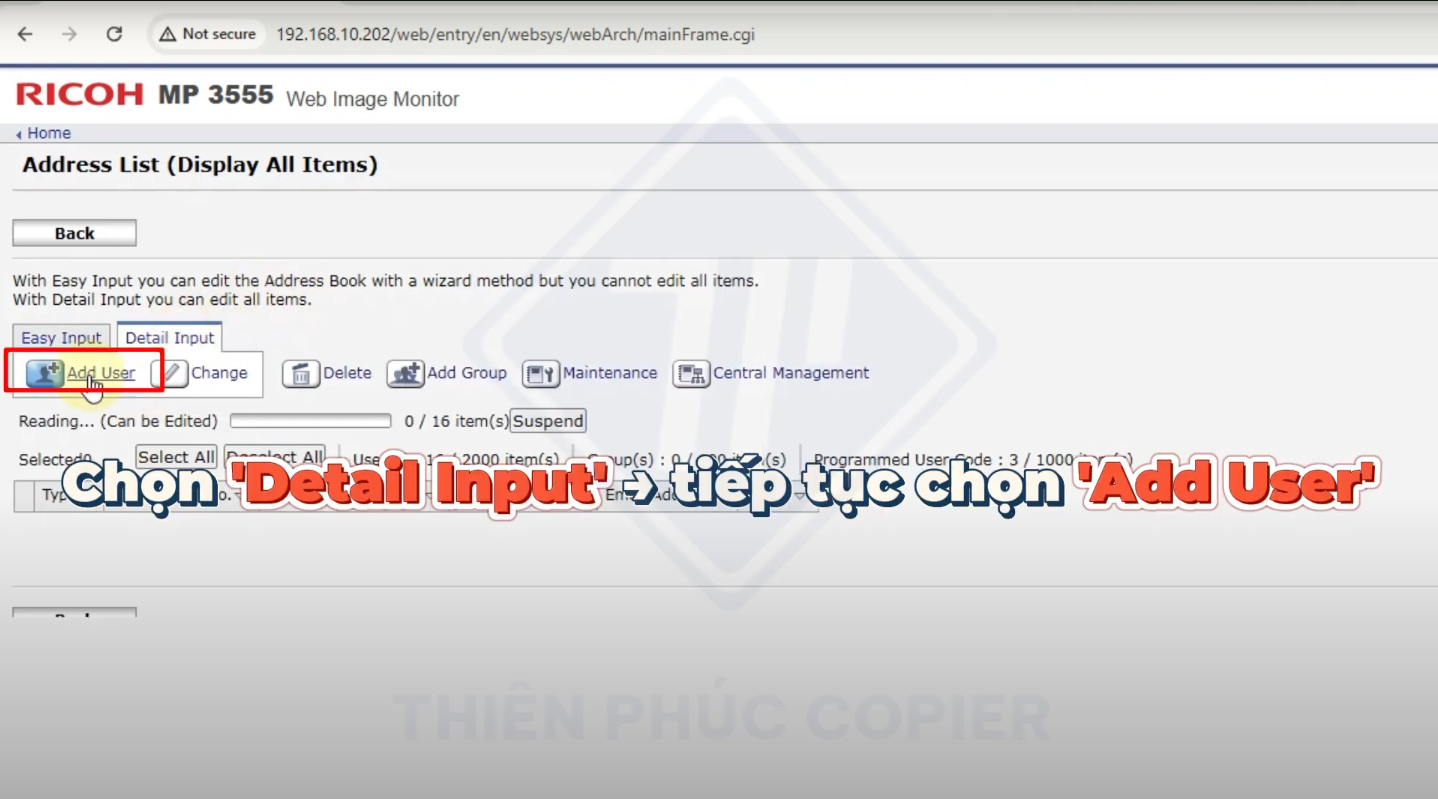cài scan email máy photocopy ricoh thienphuc