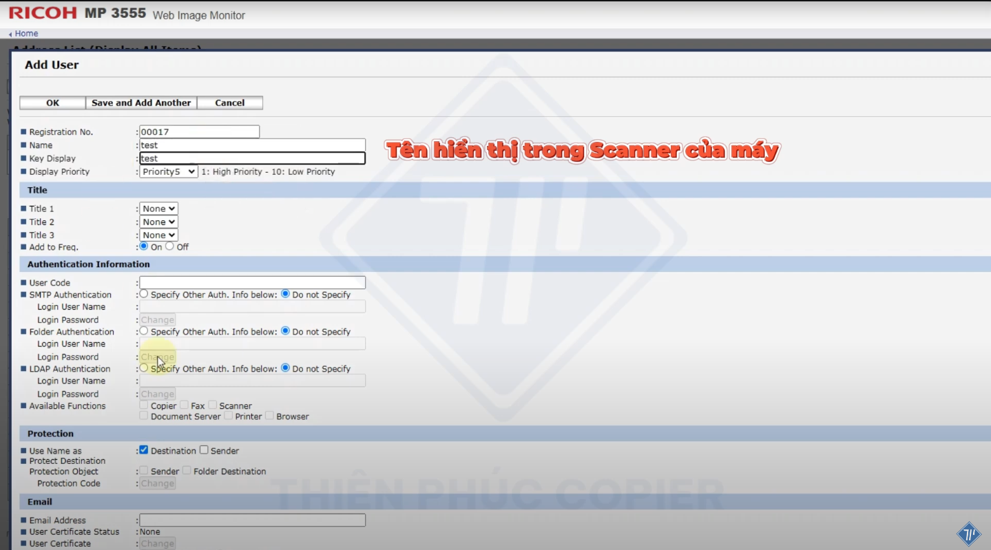 cài scan email máy photo ricoh 2 bước